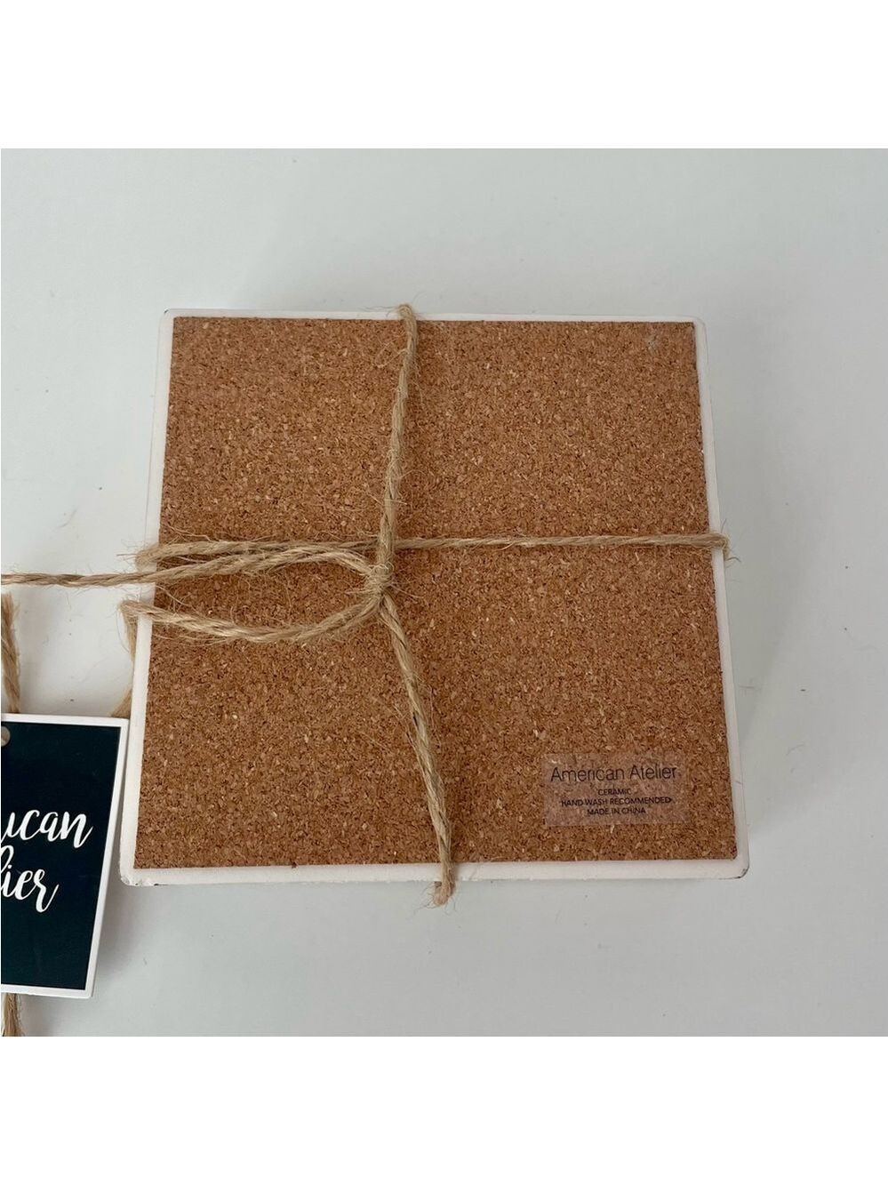 NWT American Atelier Wine Sentiments Set of 4 Ceramic Coasters - Picture 8 of 9